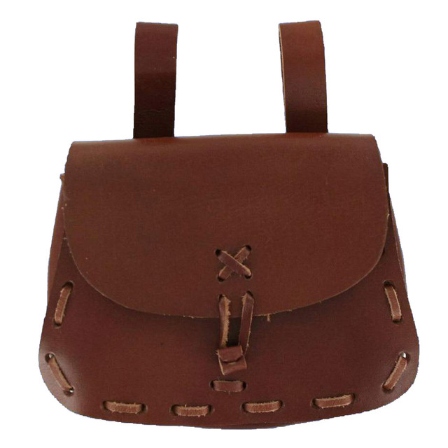 Medieval Leather Hide Festival Pouch Bag