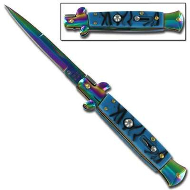 Stiletto Milano Bayonet Blade Titanium Blue Marble Special