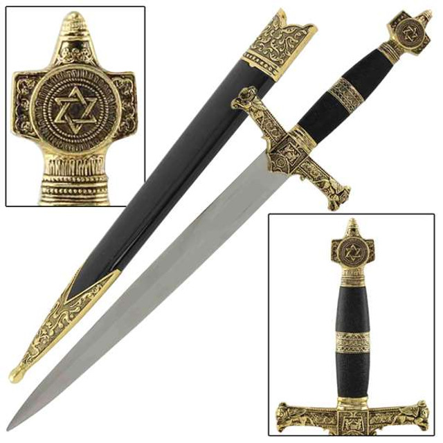 King Solomon Medieval Crusader Dagger Black