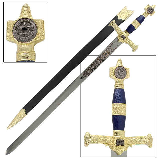 King Solomon Medieval Crusader Replica Longsword - Blue King Solomon Medieval Crusader Replica Longsword - Blue