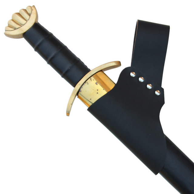 Medieval Renaissance Sword Leather Frog Black