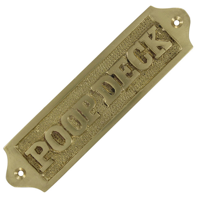 Brass Poop Deck Plate Sign