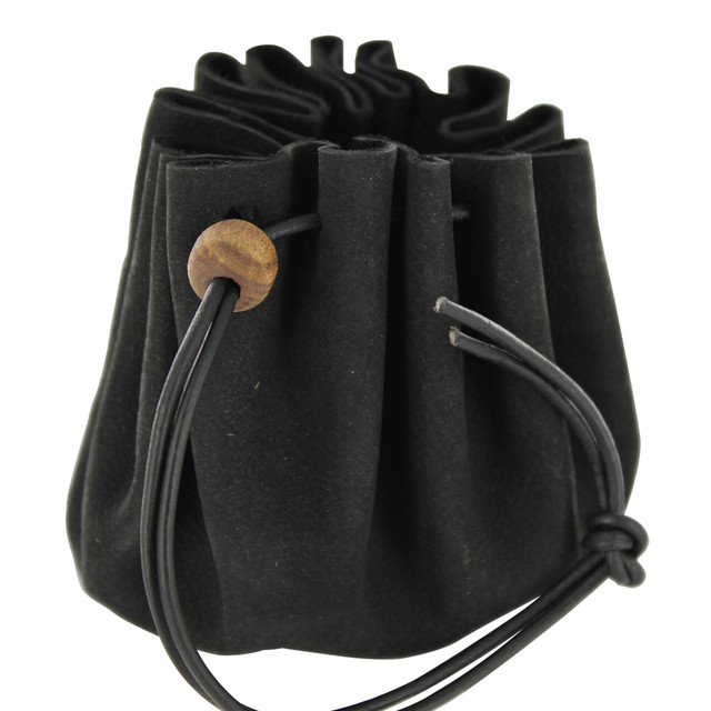 Renaissance Black Drannustring Coin Bag