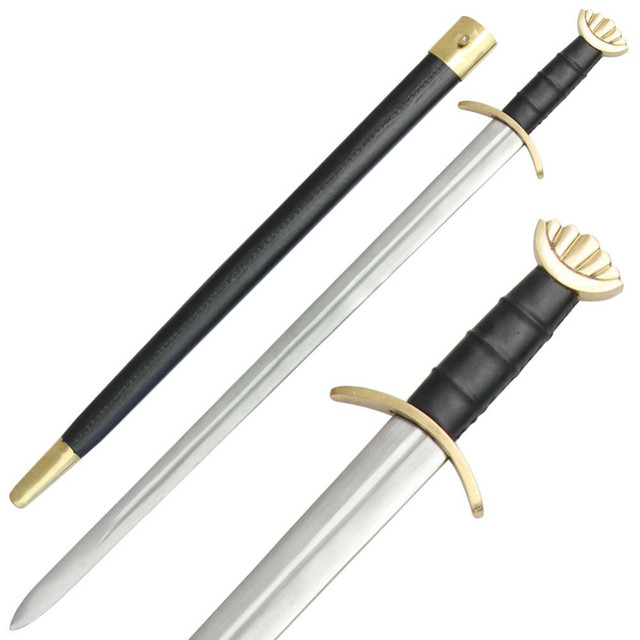 Handcrafted Brass Accented Viking Replica Sword