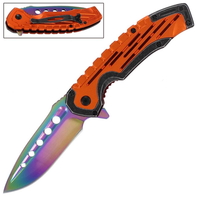Spring Assisted Psychedelic Strut Pocket Knife Spring Assisted Psychedelic Strut Pocket Knife