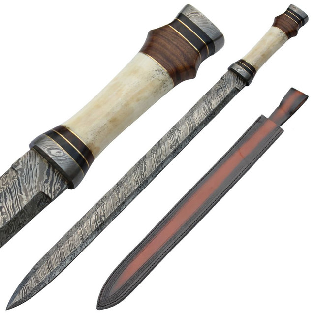 Roman Infantry Horn Damascus Steel Sword