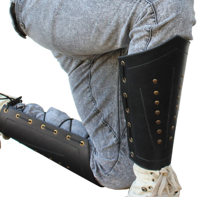 Rangers Sable Studded Leather Greaves