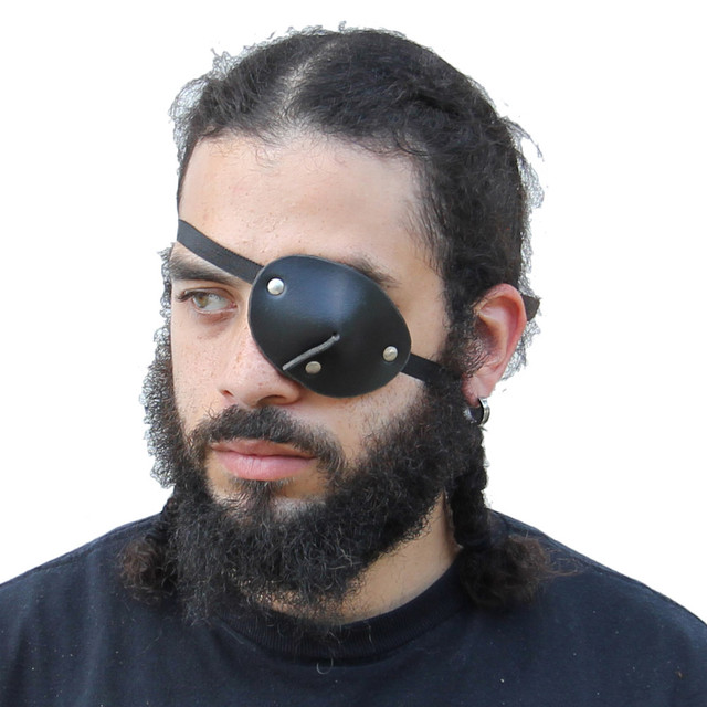 Leather Handmade Dark as Night Pirate Eye Patch Leather Handmade Dark as Night Pirate Eye Patch