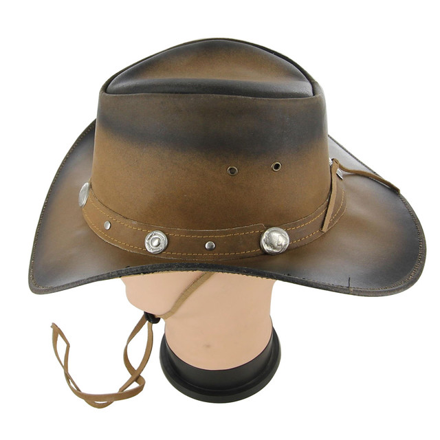 Buffalo Nickel Cowpuncher Leather Hat