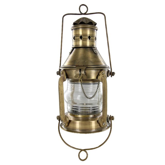 Merchant Vessel Antique Brass Anchor Lantern