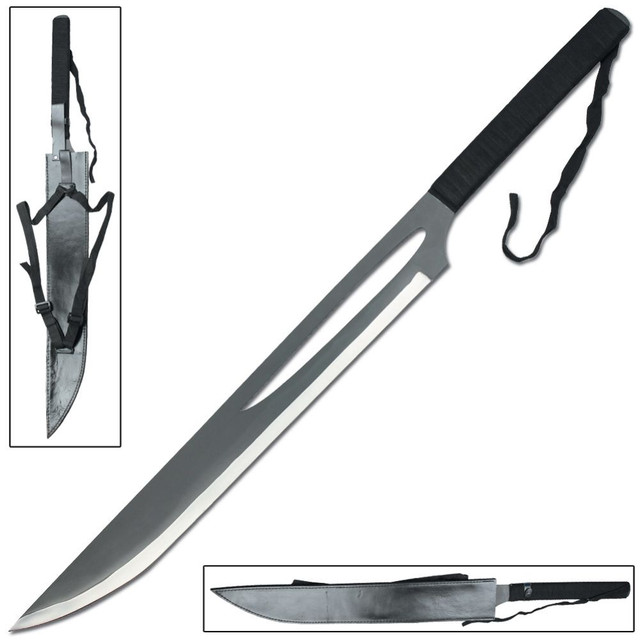 Japanese War Wield 41 inch long Sword Leather shoulder strap For Cosplay Japanese War Wield 41 inch long Sword Leather shoulder strap For Cosplay