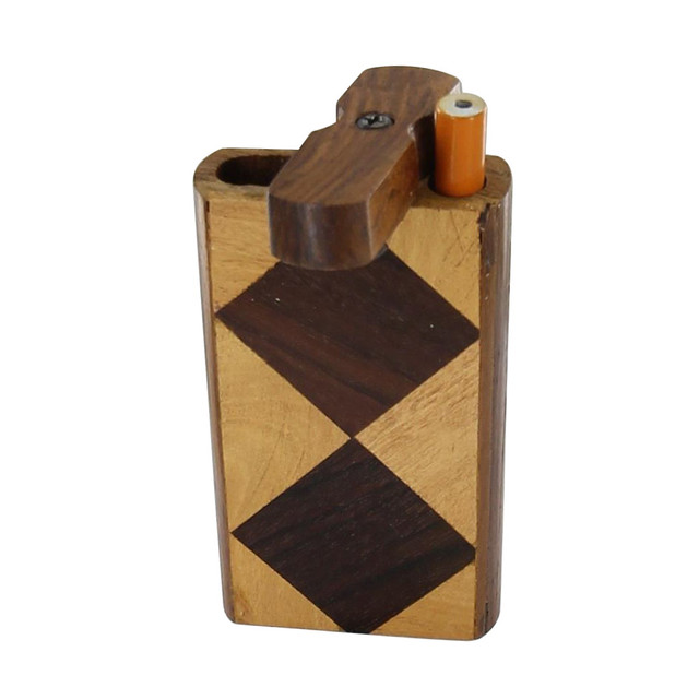 Handmade Harlequin Wood Tobacco Case Dugout