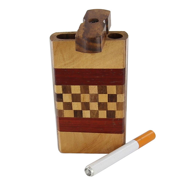 Wooden Cigarette Check Mate Tobacco Case Dugout Wooden Cigarette Check Mate Tobacco Case Dugout
