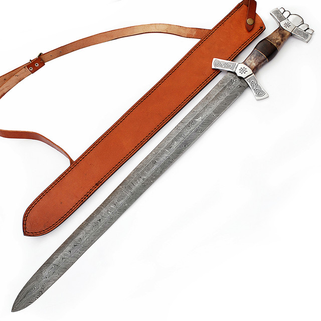 Full Tang Valhalla Rising Damascus Steel Sword Full Tang Valhalla Rising Damascus Steel Sword