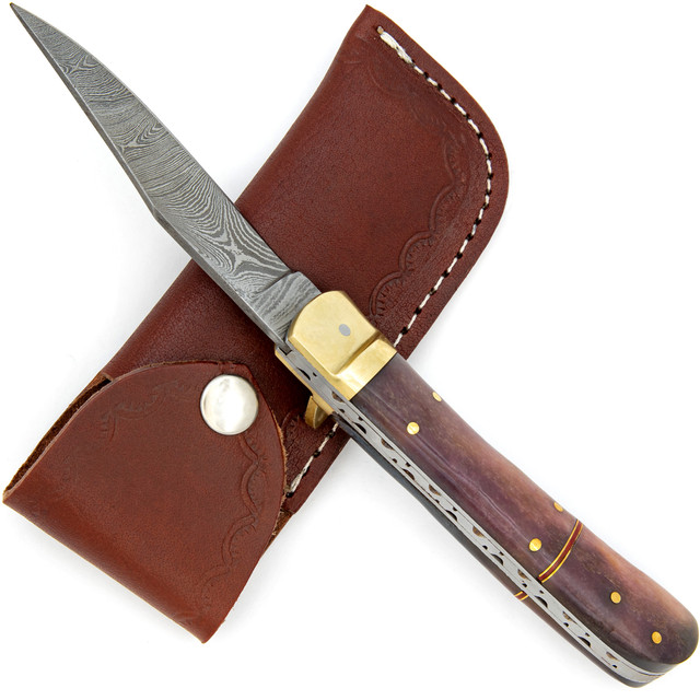 Damascus Steel The Admiral Lever Lock Knife