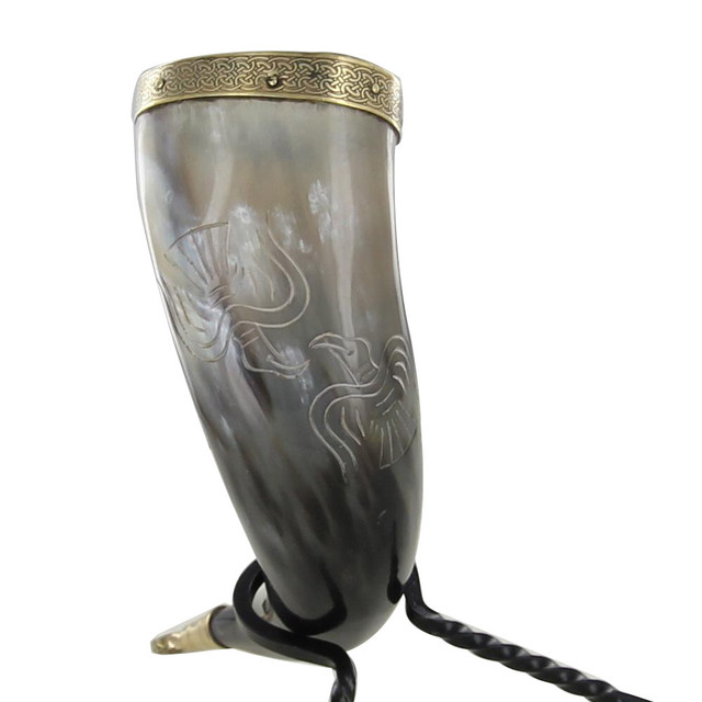 Horn Odins Wisdom Natural Drinking Horn Vessel