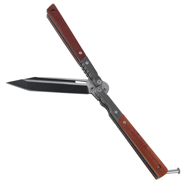 Wild Man Two Toned Stainless Steel Butterfly Fanning Knife