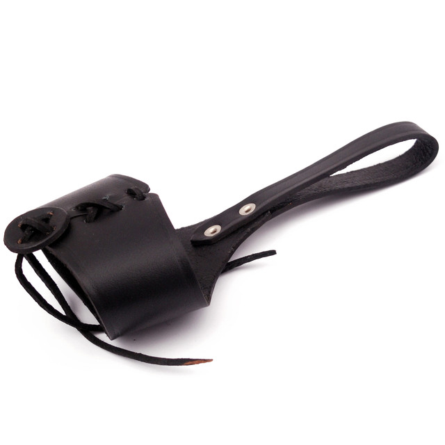 Handcrafted Drinking Horn Frog Holster Holder Accessory | Medium / Black |
