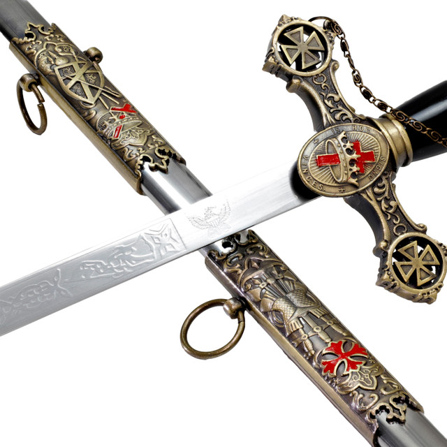 Knights of St. John Medieval Crusader Decorative Ornate Sword