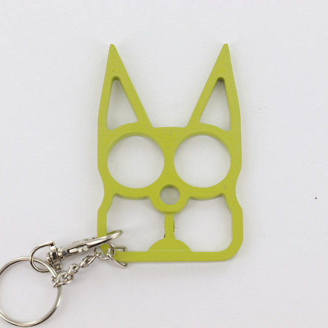 Cat Self Defensive Key Chain Chartreuse Green