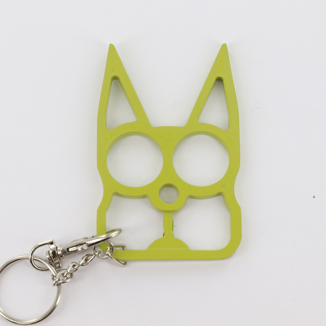Cat Self Defensive Key Chain Chartreuse Green Cat Self Defensive Key Chain Chartreuse Green