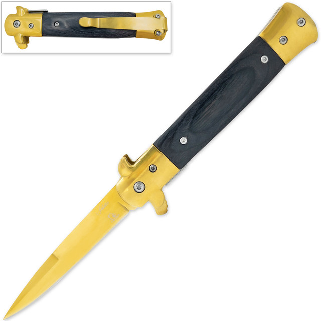 Falcon ™ Perfect Weapon Spring Assisted Stiletto Folding Pocket Knife