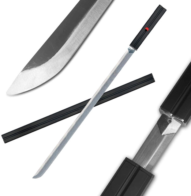 Hand Crafted Sasuke Dark Grass Cutter Ninja Straitblade Replica Sword | Carbon Steel Collectible