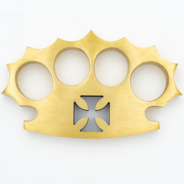 Walk on the Wired Side 100% Pure Brass Knuckle Paper Weight Accessory | Cross Design