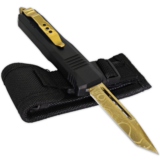 Gilded Imprint Automatic OTF Knife - Tanto Blade