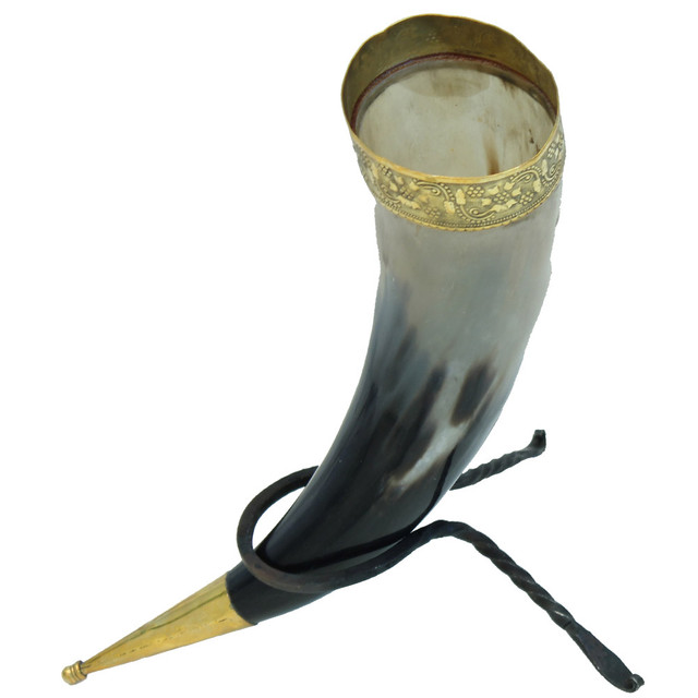 Viking Wedding Ceremonial Drinking Horn with stand Viking Wedding Ceremonial Drinking Horn with stand