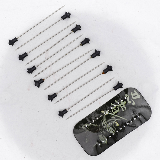 12-Pack Steel Blowgun Darts – Sharp Needle Tips with Rubber End Caps