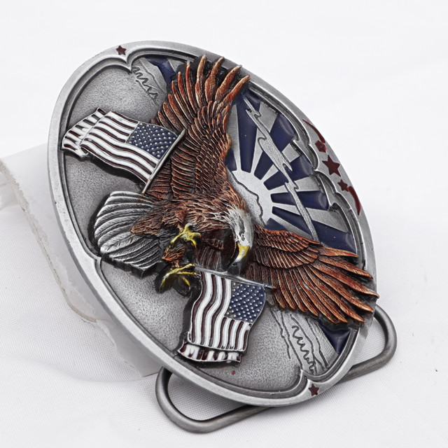 Bald Eagle American Flag Belt Buckle – Patriotic Style Bald Eagle American Flag Belt Buckle – Patriotic Style