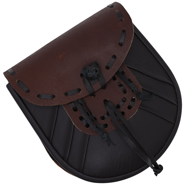 Brown and Black Leather Cosplay Belt Pouch