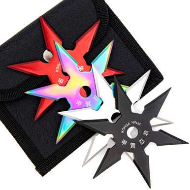 Khoga Ninja Set of 3 Sure Stick Five Point Shuriken Throwing Star