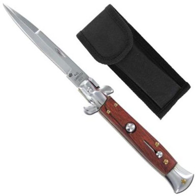 French Chatellerault Automatic Switchblade Stiletto Knife Wood Handle