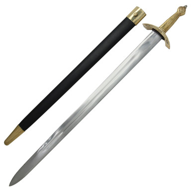 Hand Forged 1095 High Carbon Steel Fully Functional European Broad-Sword  with Scabbard