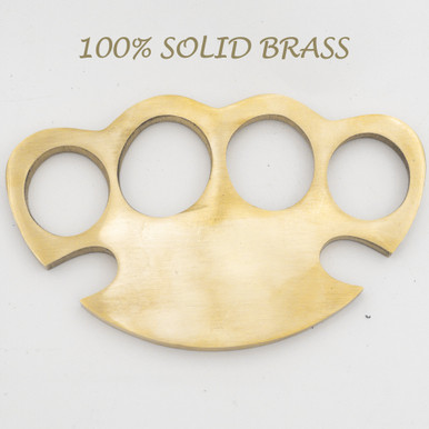 Good Green 100% Pure Brass Four Finger Spiked Brass Knuckle Paper