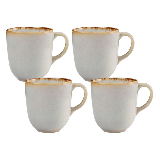 Reactive Glaze Cream Set of 4 Mugs, 400ml Reactive Glaze Cream Set of 4 Mugs, 400ml