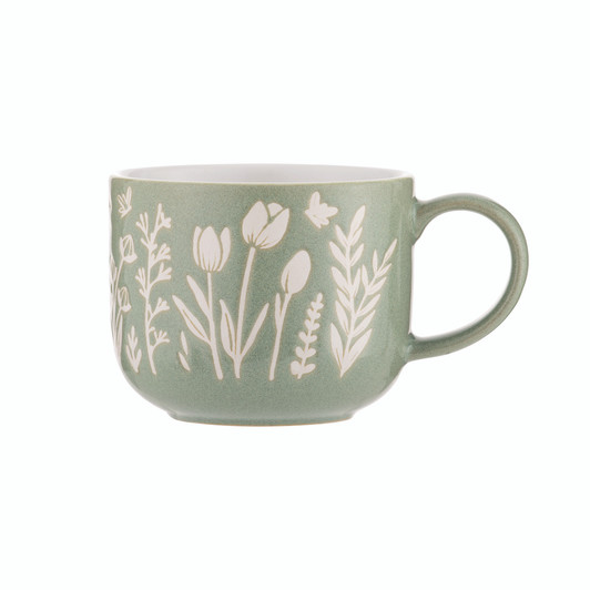In the Meadow Green Tulip Mug, 400ml In the Meadow Green Tulip Mug, 400ml
