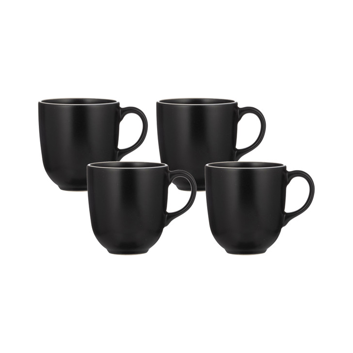 Classic Collection Black Set of 4 Mugs, 400ml