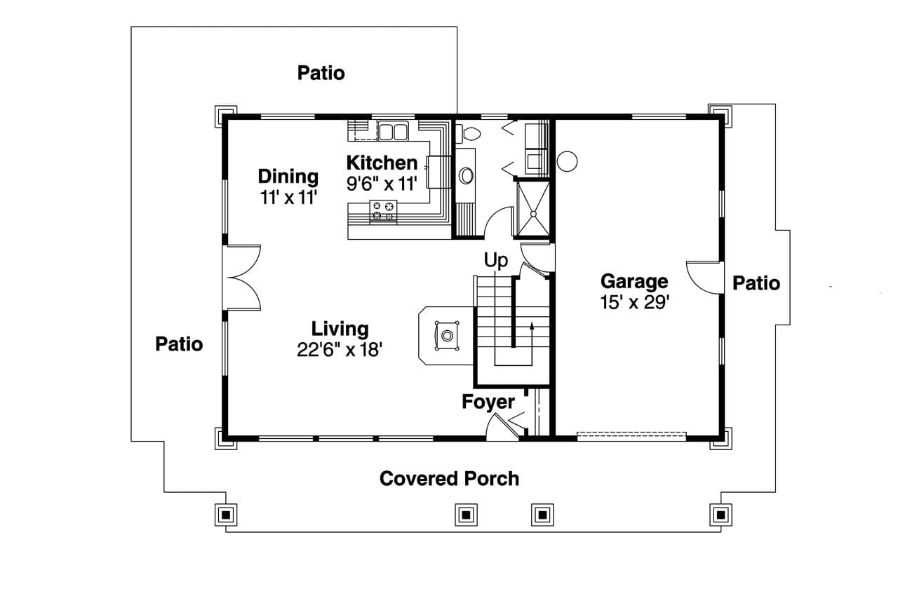 Bungalow House Plan - Dorset 30-454 - 1st Floor Plan 