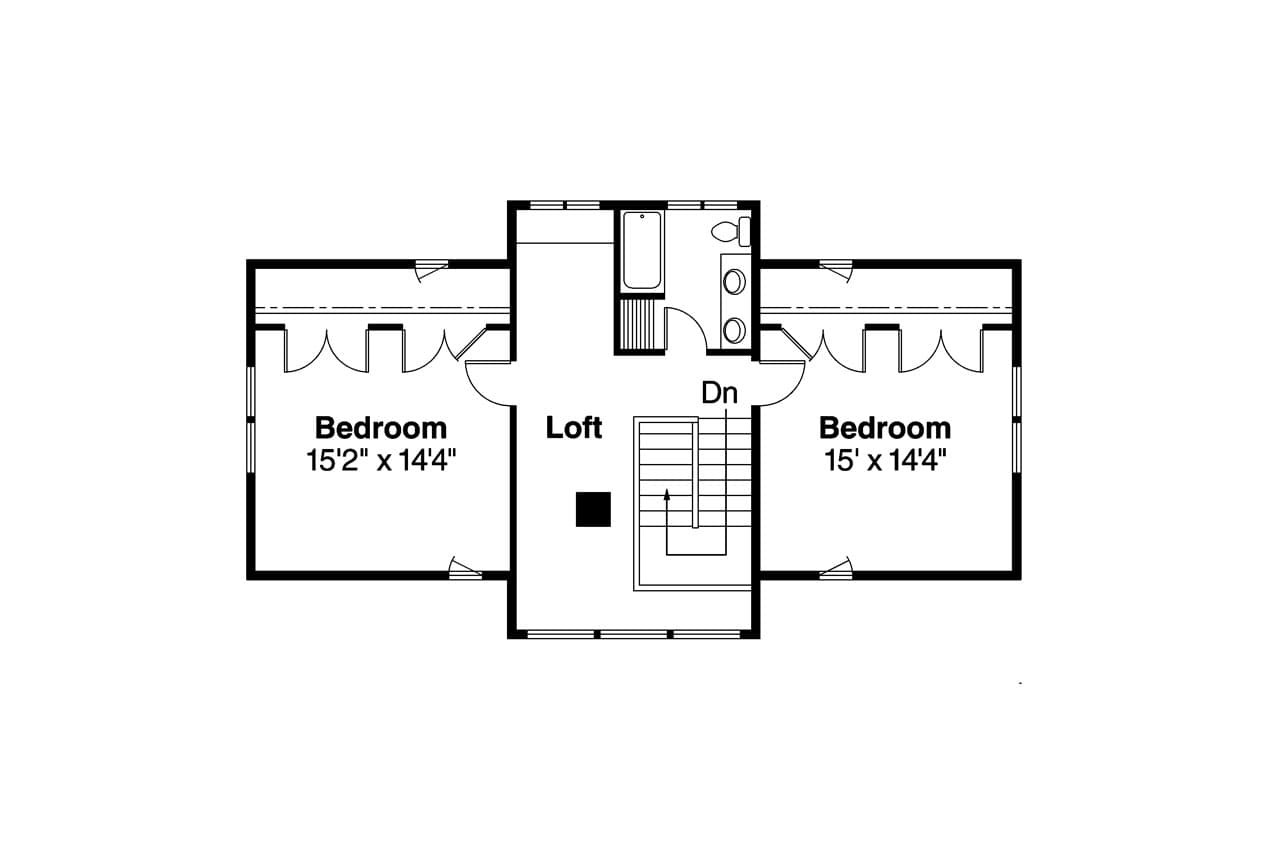 Secondary Image - Bungalow House Plan - Dorset 30-454 - 2nd Floor Plan 