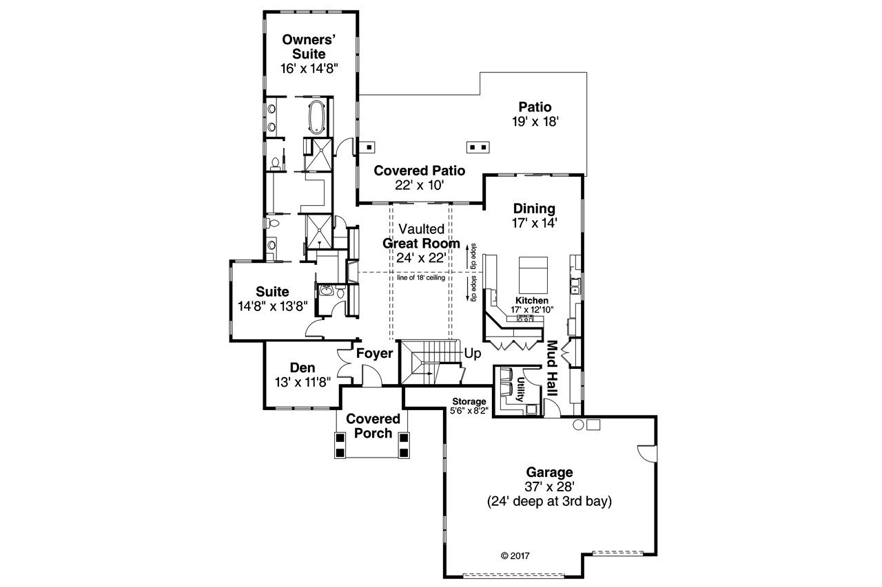 Contemporary House Plan - Quail Ridge 31-060 - 1st Floor Plan 