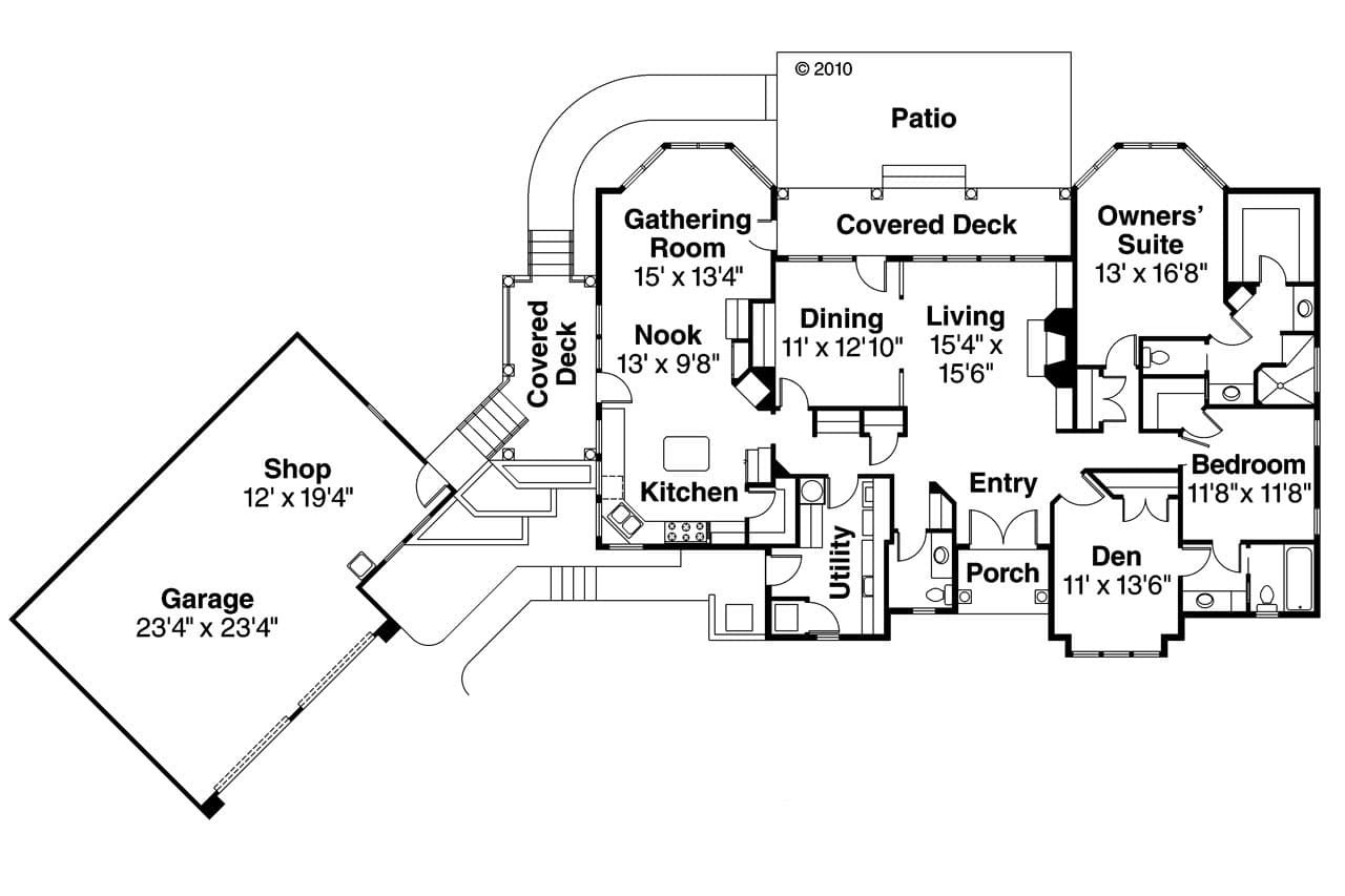 European House Plan - Applegate 10-403 - 1st Floor Plan 