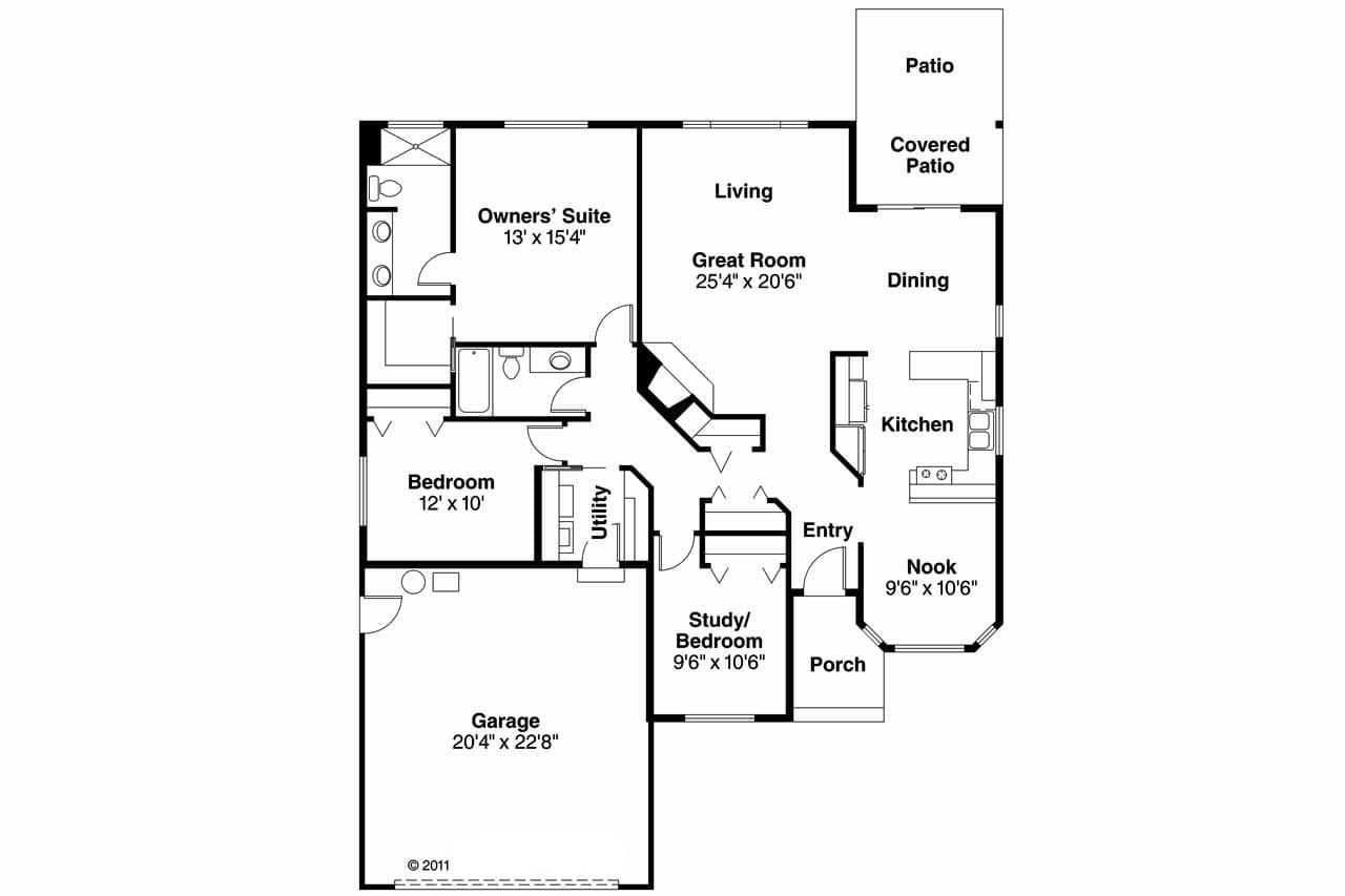 Traditional House Plan - Emory 30-319 - 1st Floor Plan 