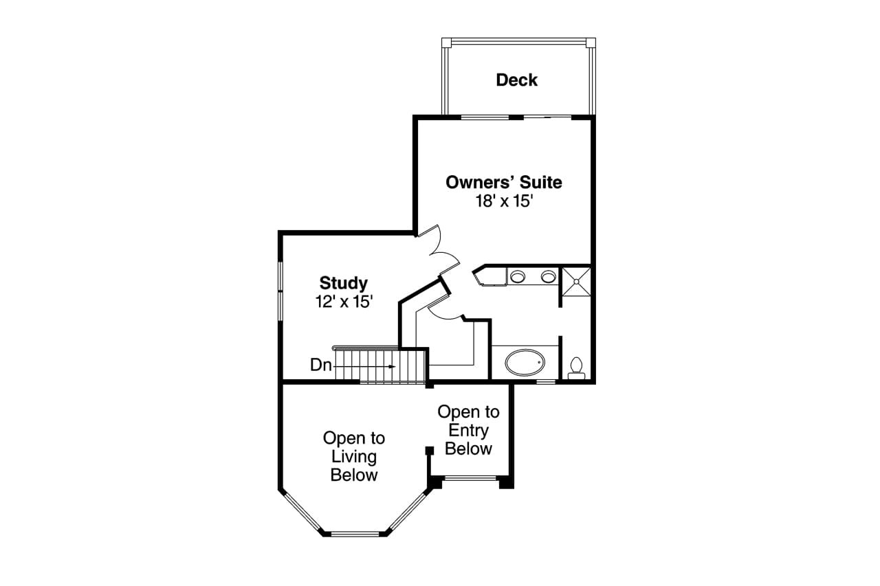 Secondary Image - Southwest House Plan - Warrington 11-036 - 2nd Floor Plan 