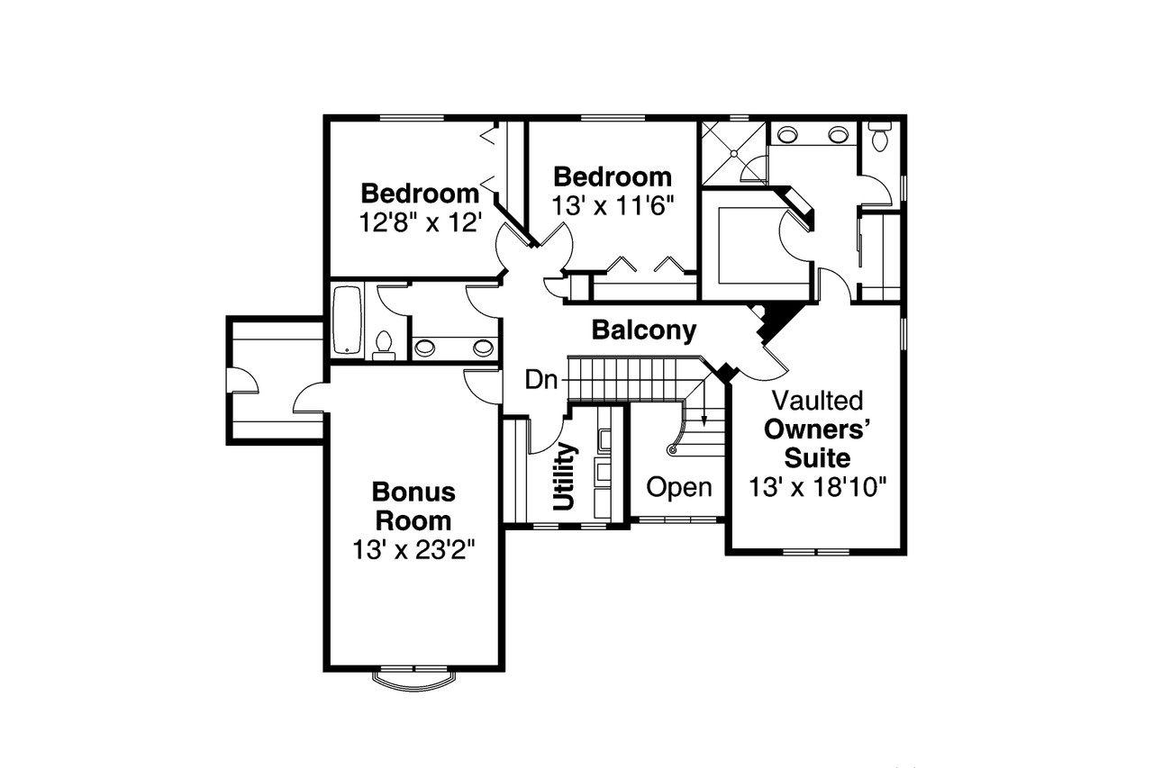 Secondary Image - European House Plan - Sausalito 30-521 - 2nd Floor Plan 
