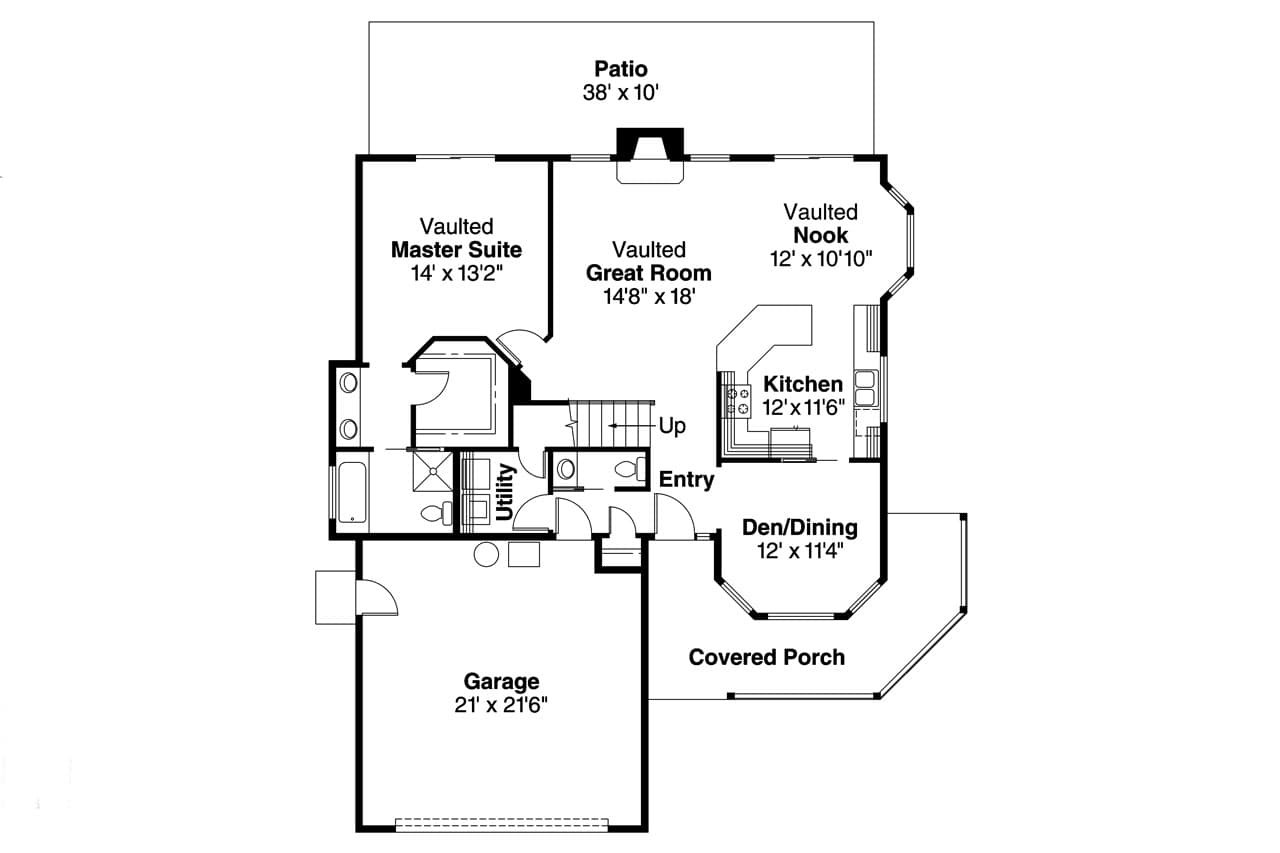 Country House Plan - Susanville 30-114 - 1st Floor Plan 