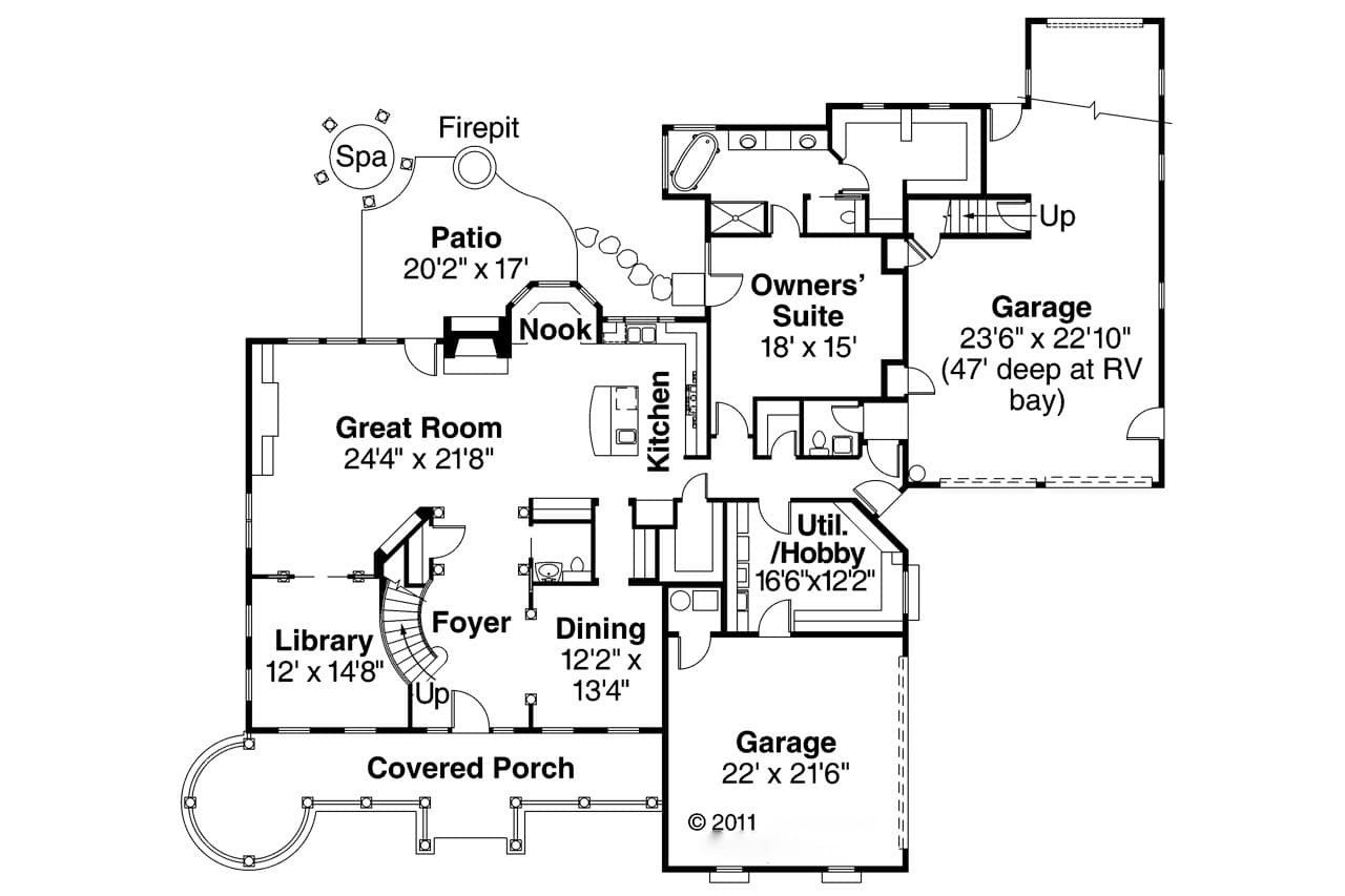 Victorian House Plan - Randell 30-395 - 1st Floor Plan 
