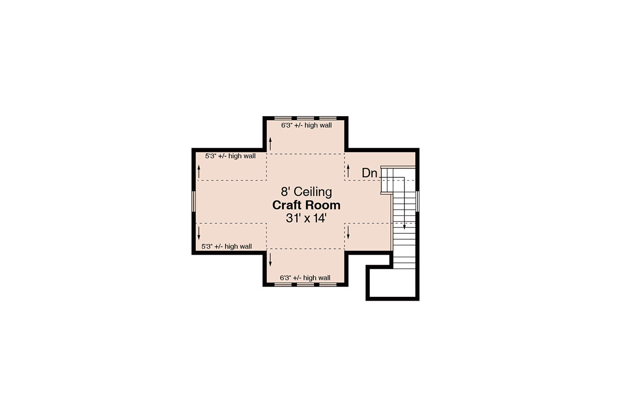 Secondary Image - Craftsman House Plan - Garage 20-049 - 2nd Floor Plan 